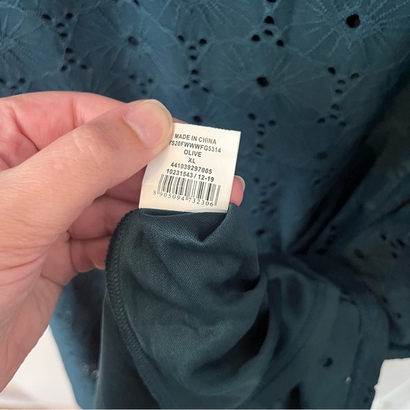 Fig Green Eyelet Dress Womens XL - Picture 10 of 11